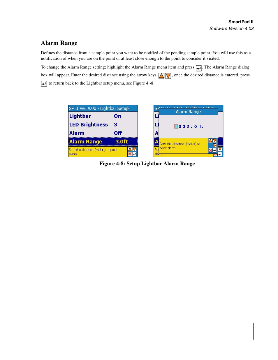 Alarm range | TeeJet Swath XL SmartPad II User Manual | Page 145 / 204