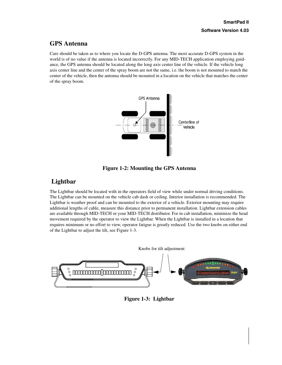 Gps antenna, Lightbar, Gps antenna lightbar | TeeJet Swath XL SmartPad II User Manual | Page 15 / 204