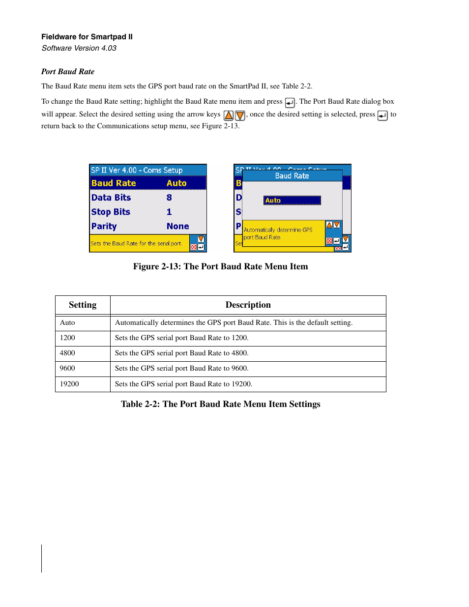 Port baud rate | TeeJet Swath XL SmartPad II User Manual | Page 34 / 204