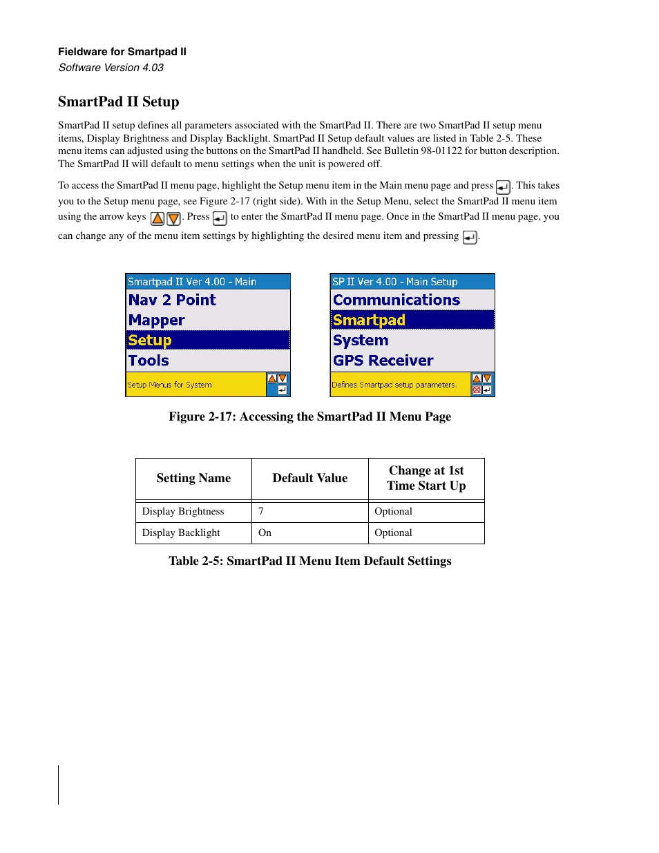 Smartpad ii setup | TeeJet Swath XL SmartPad II User Manual | Page 38 / 204