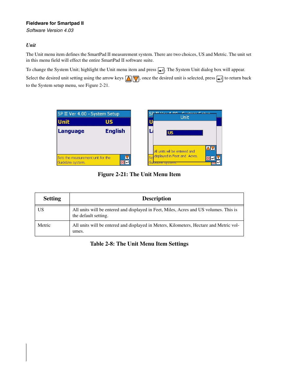 Unit | TeeJet Swath XL SmartPad II User Manual | Page 42 / 204