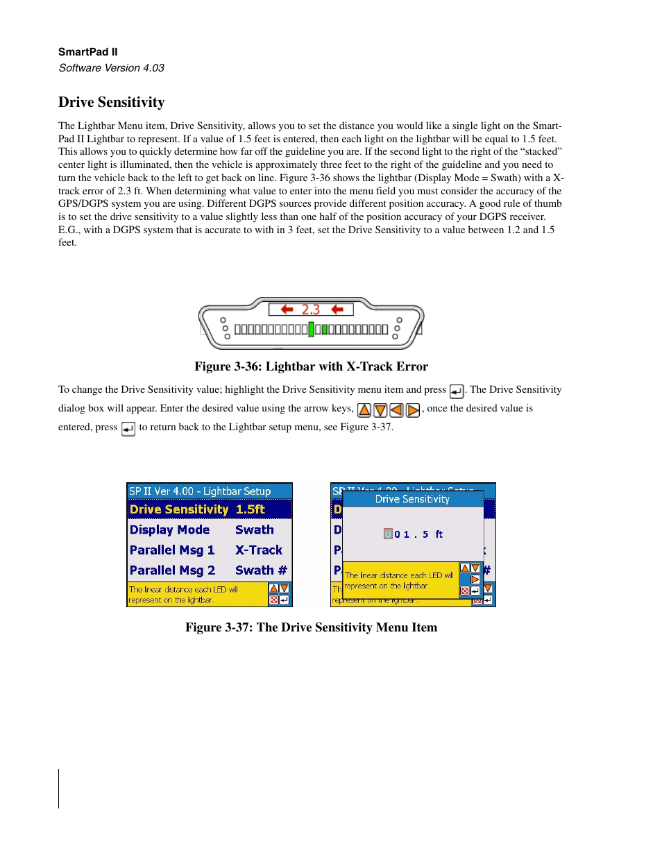 Drive sensitivity | TeeJet Swath XL SmartPad II User Manual | Page 82 / 204