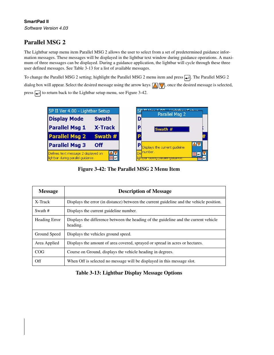 Parallel msg 2 | TeeJet Swath XL SmartPad II User Manual | Page 86 / 204
