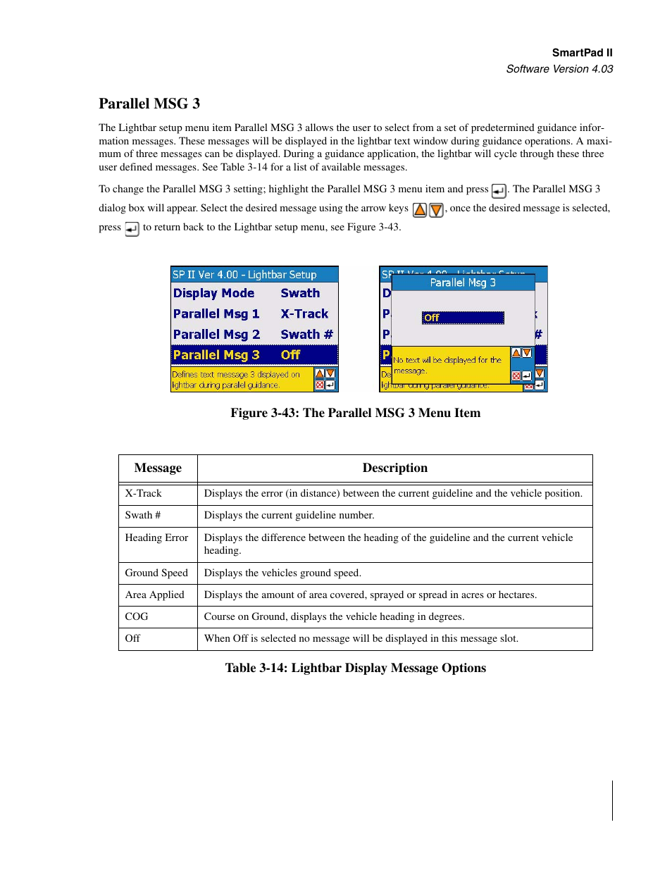 Parallel msg 3 | TeeJet Swath XL SmartPad II User Manual | Page 87 / 204