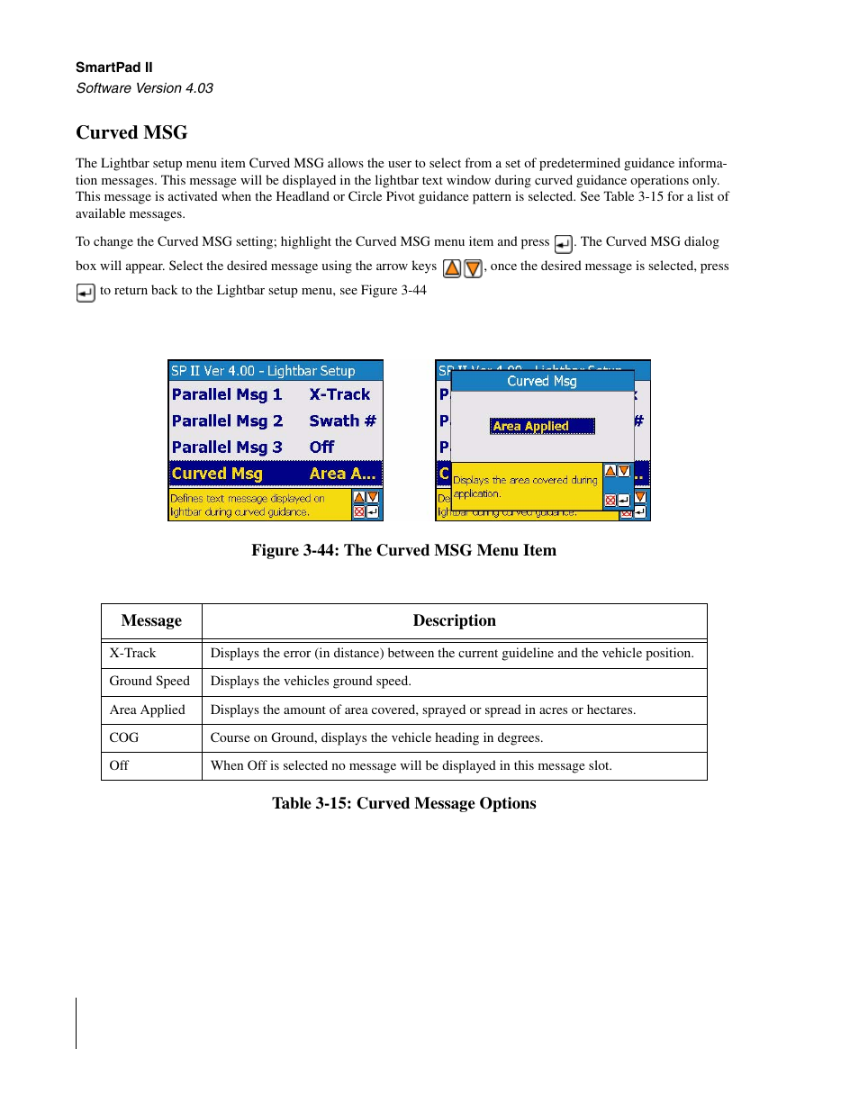 Curved msg | TeeJet Swath XL SmartPad II User Manual | Page 88 / 204