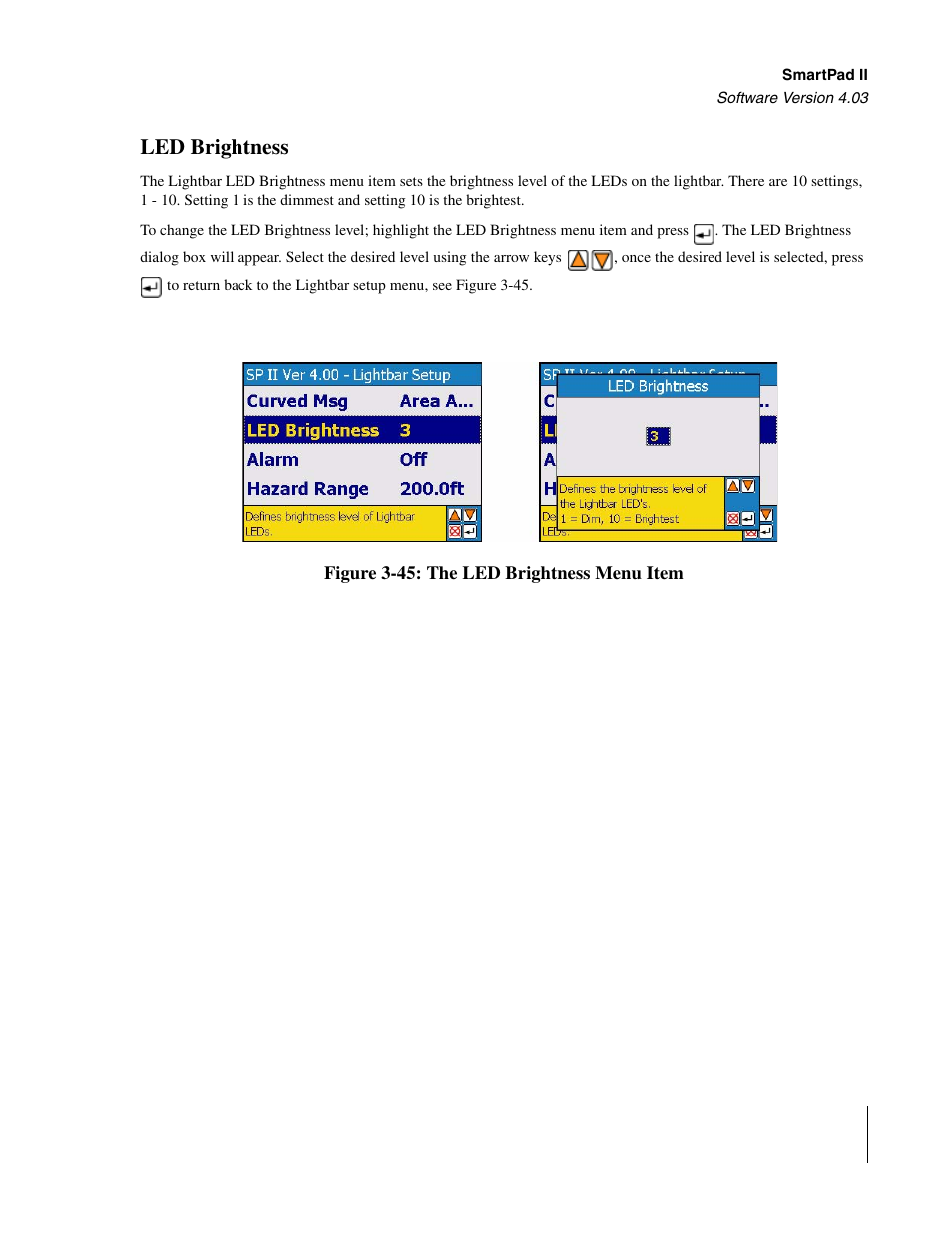 Led brightness | TeeJet Swath XL SmartPad II User Manual | Page 89 / 204