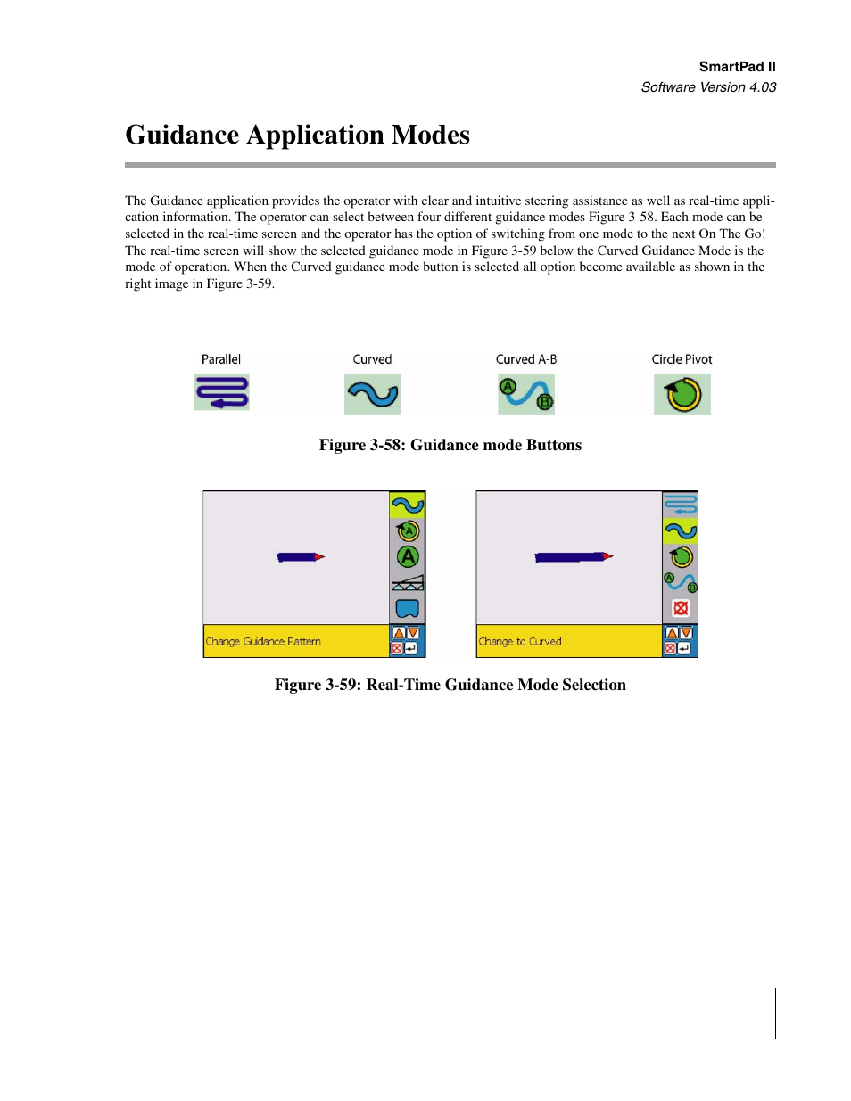 Guidance application modes | TeeJet Swath XL SmartPad II User Manual | Page 99 / 204