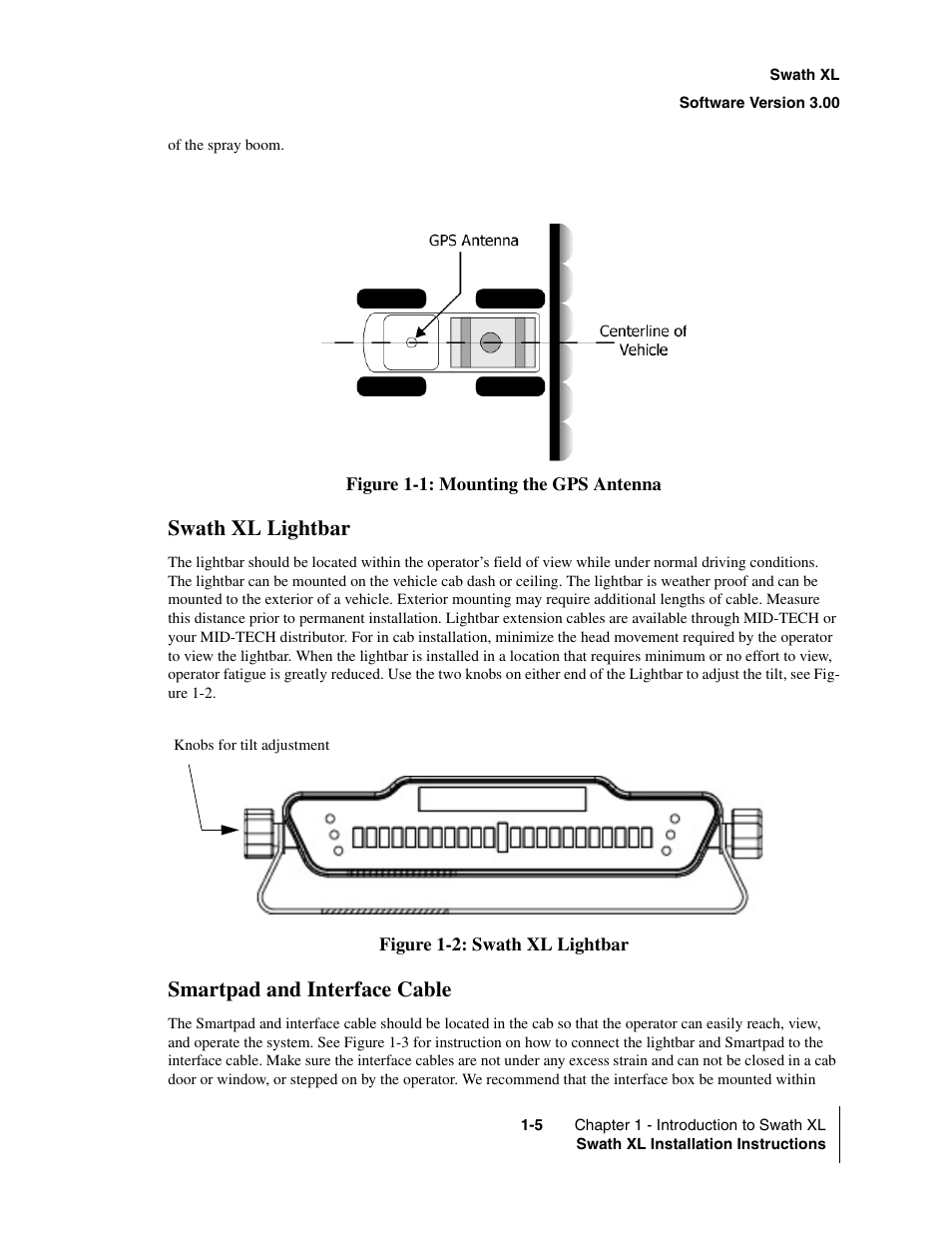 Swath xl lightbar, Smartpad and interface cable | TeeJet Swath XL User Manual | Page 11 / 162