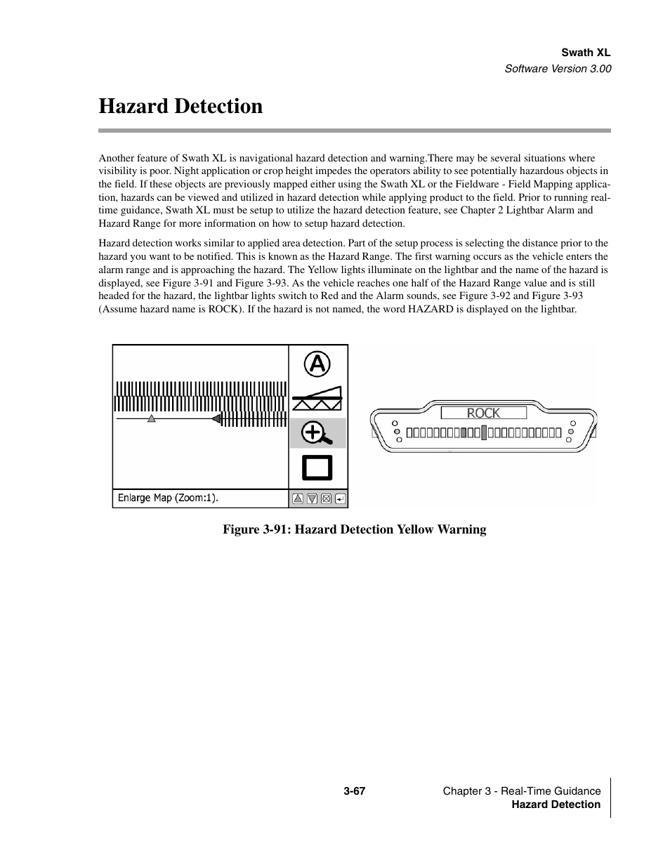 Hazard detection, Hazard detection -67 | TeeJet Swath XL User Manual | Page 115 / 162