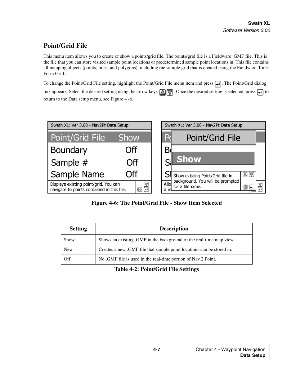 Point/grid file | TeeJet Swath XL User Manual | Page 127 / 162