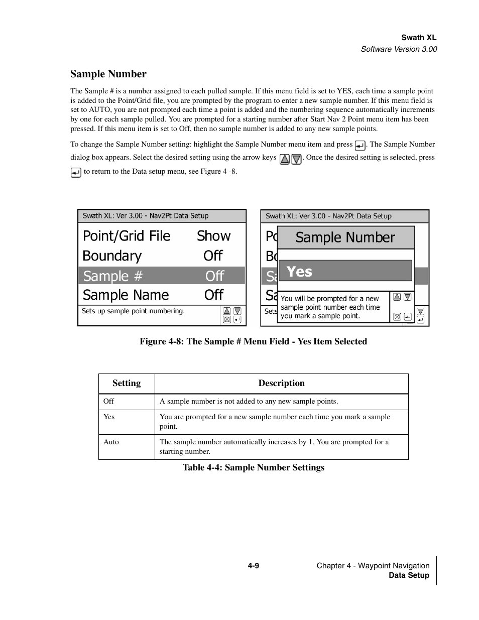 Sample number | TeeJet Swath XL User Manual | Page 129 / 162