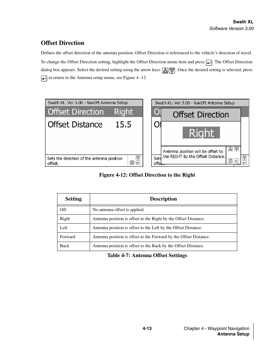 Offset direction | TeeJet Swath XL User Manual | Page 133 / 162