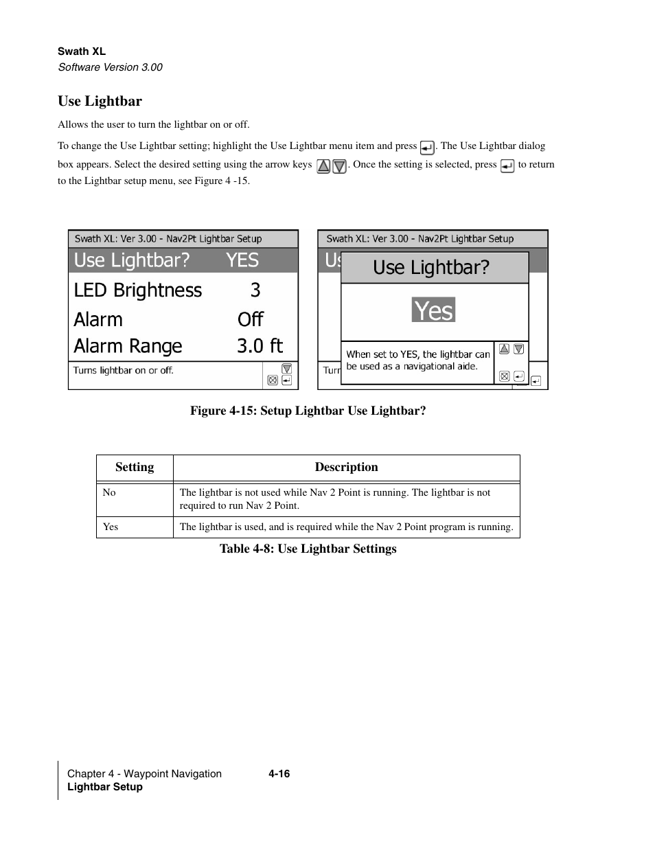 Use lightbar | TeeJet Swath XL User Manual | Page 136 / 162