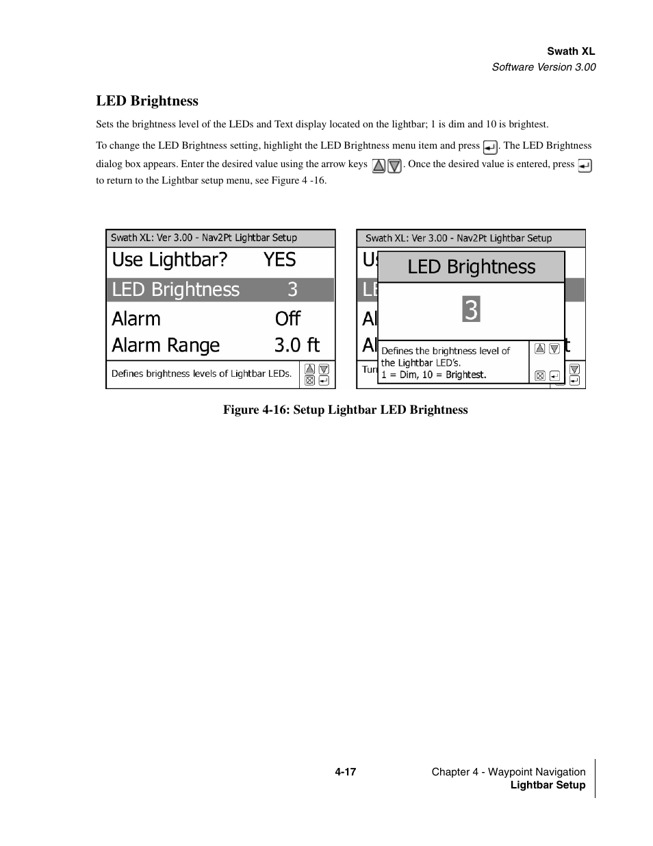 Led brightness | TeeJet Swath XL User Manual | Page 137 / 162