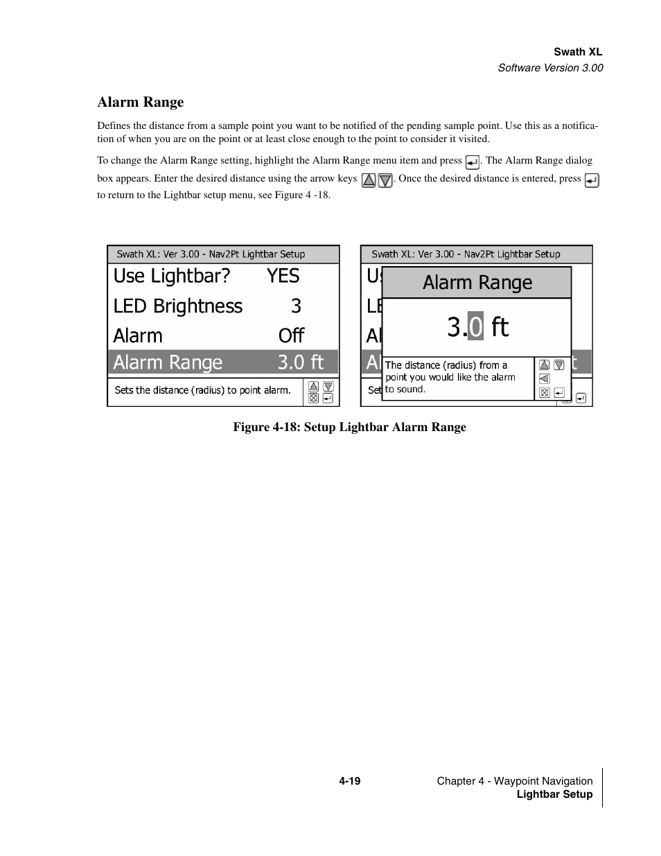 Alarm range | TeeJet Swath XL User Manual | Page 139 / 162