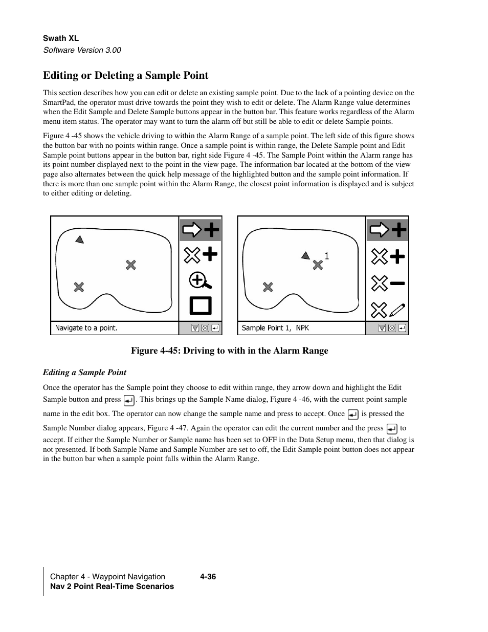 Editing or deleting a sample point | TeeJet Swath XL User Manual | Page 156 / 162