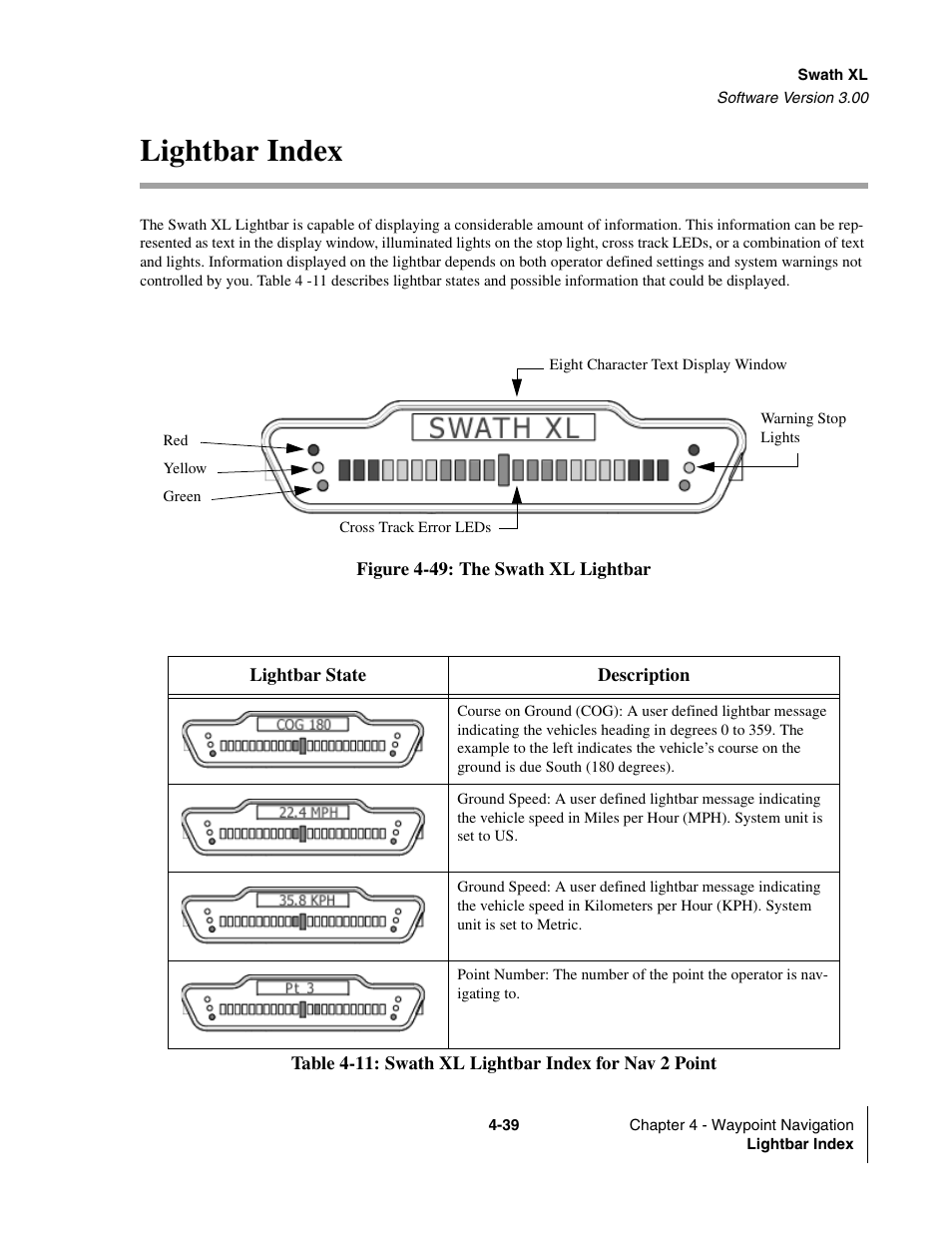 Lightbar index, Lightbar index -39 | TeeJet Swath XL User Manual | Page 159 / 162