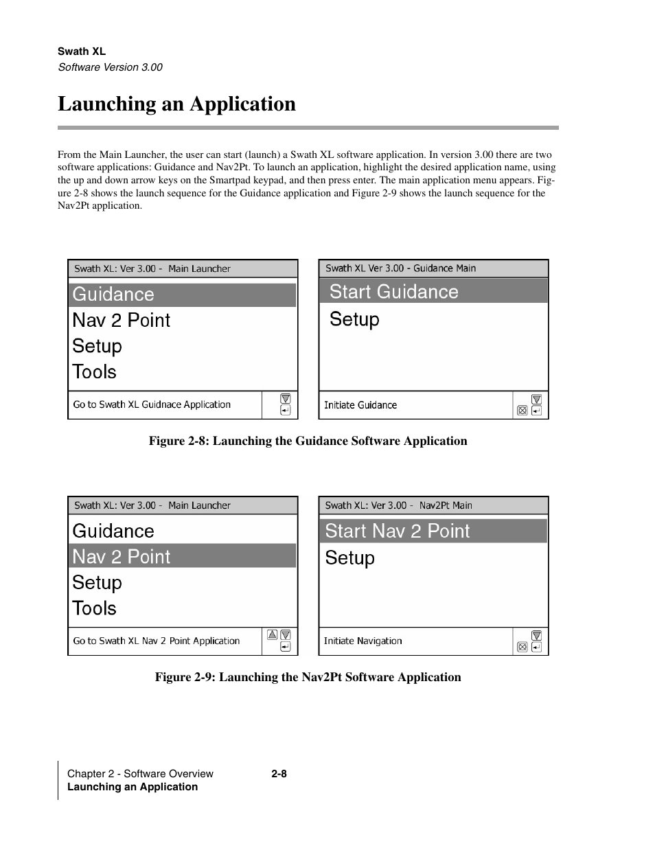 Launching an application, Launching an application -8 | TeeJet Swath XL User Manual | Page 28 / 162