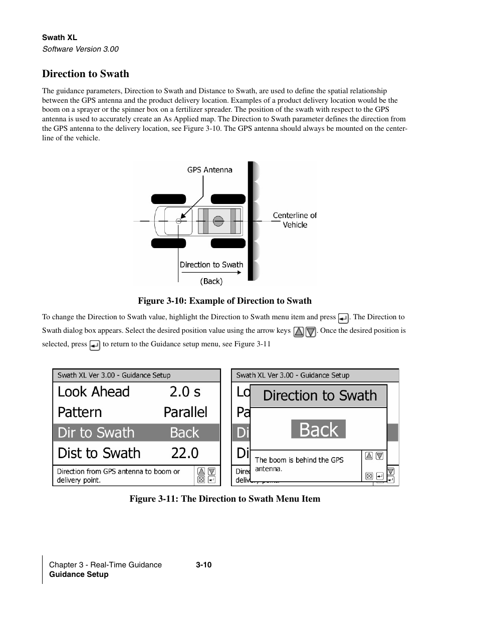 Direction to swath | TeeJet Swath XL User Manual | Page 58 / 162