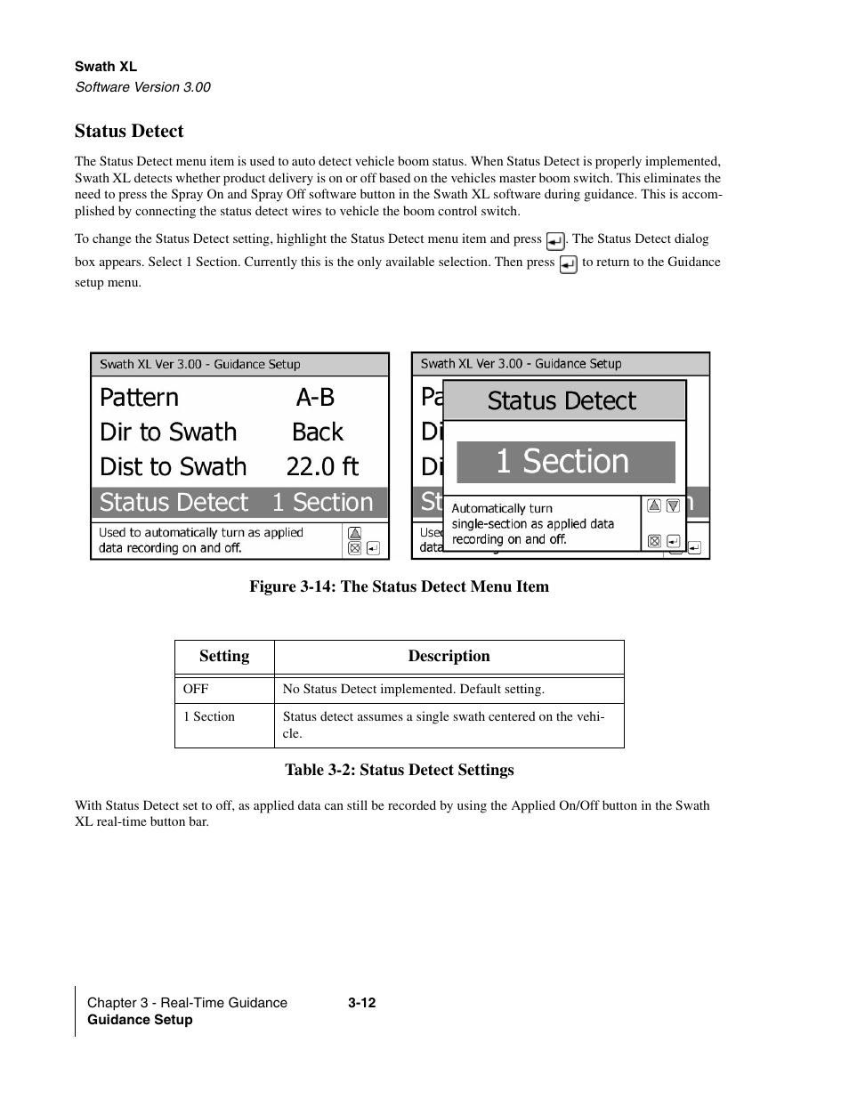 Status detect | TeeJet Swath XL User Manual | Page 60 / 162