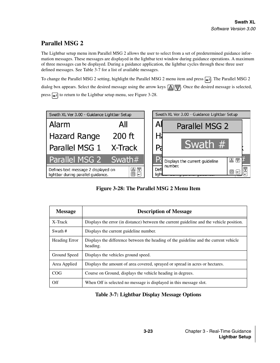 Parallel msg 2 | TeeJet Swath XL User Manual | Page 71 / 162