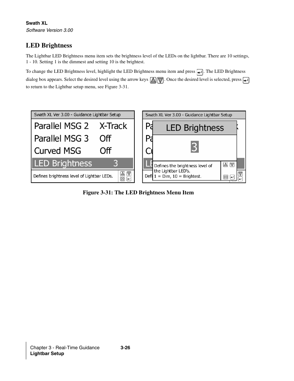 Led brightness | TeeJet Swath XL User Manual | Page 74 / 162