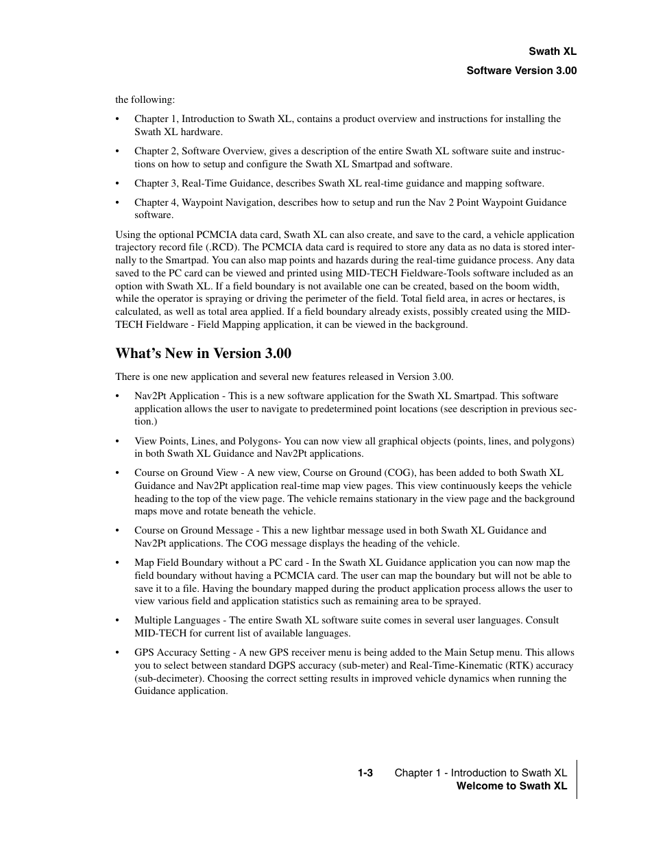 What’s new in version 3.00, What’s new in version 3.00 -3 | TeeJet Swath XL User Manual | Page 9 / 162