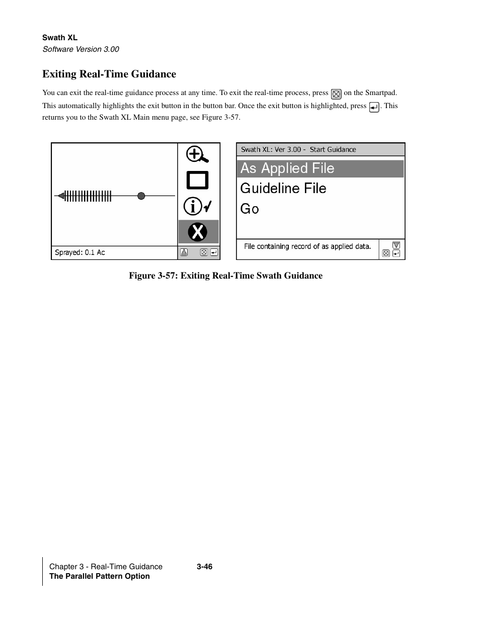Exiting real-time guidance | TeeJet Swath XL User Manual | Page 94 / 162