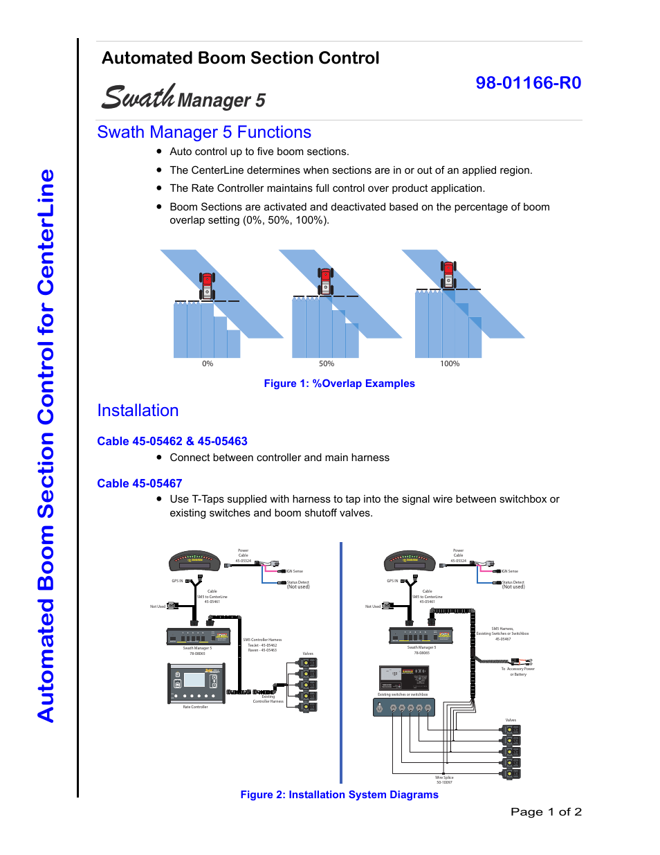 TeeJet CenterLine with Swath Manager 5 User Manual | 2 pages