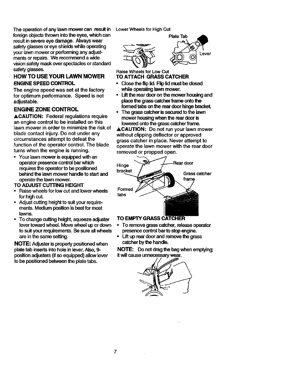 How to use your lawn mower engine speed control | Craftsman 917.387402 User Manual | Page 7 / 29