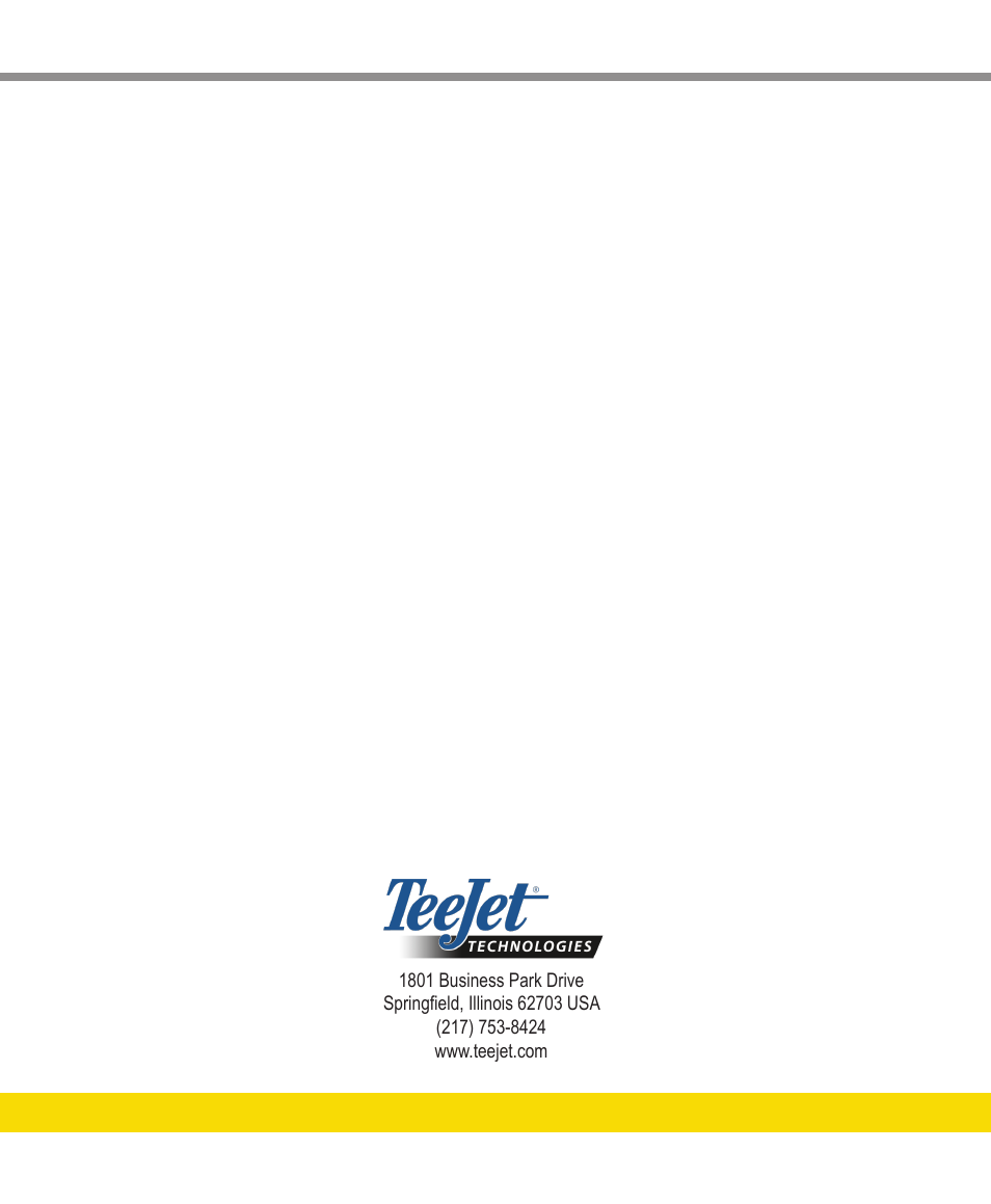 Backcover | TeeJet CenterLine 230BP User Manual | Page 26 / 26