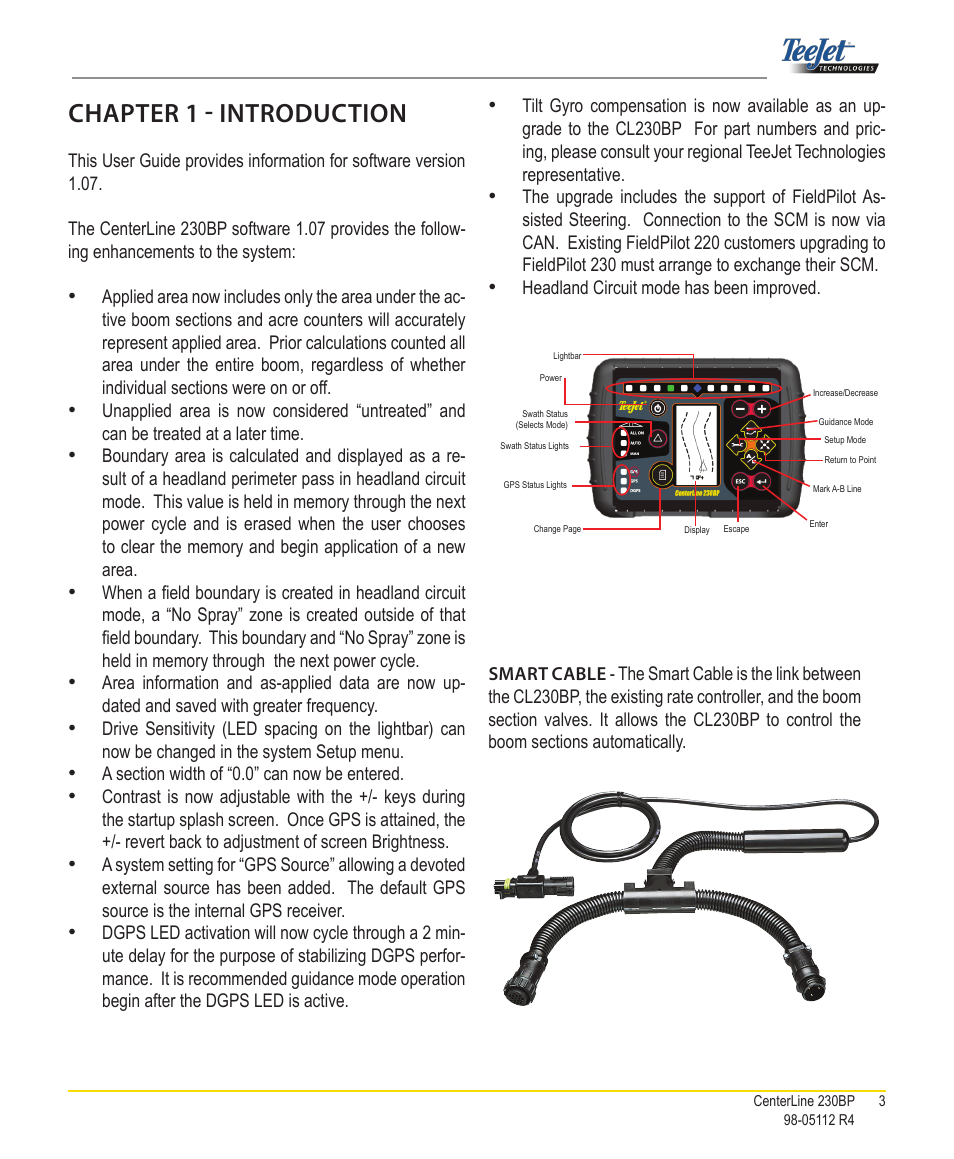 Chapter 1 - introduction | TeeJet CenterLine 230BP User Manual | Page 4 / 26