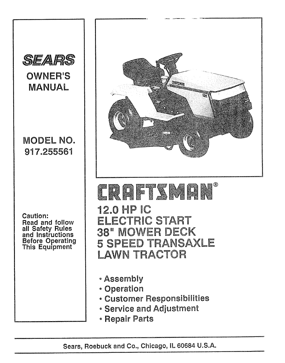 Craftsman 917.255561 User Manual | 52 pages