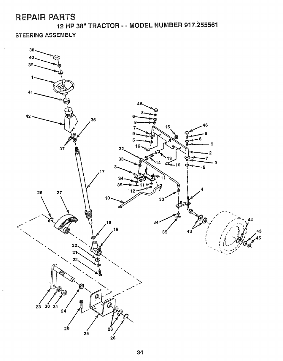 Repair parts | Craftsman 917.255561 User Manual | Page 34 / 52