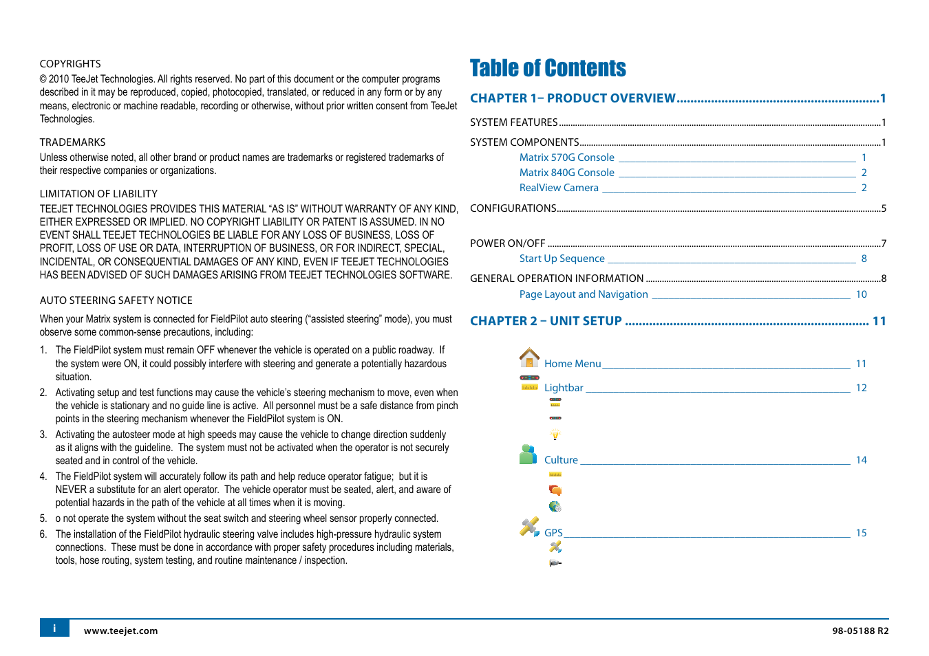 TeeJet Matrix 840G User Manual User Manual | Page 2 / 67