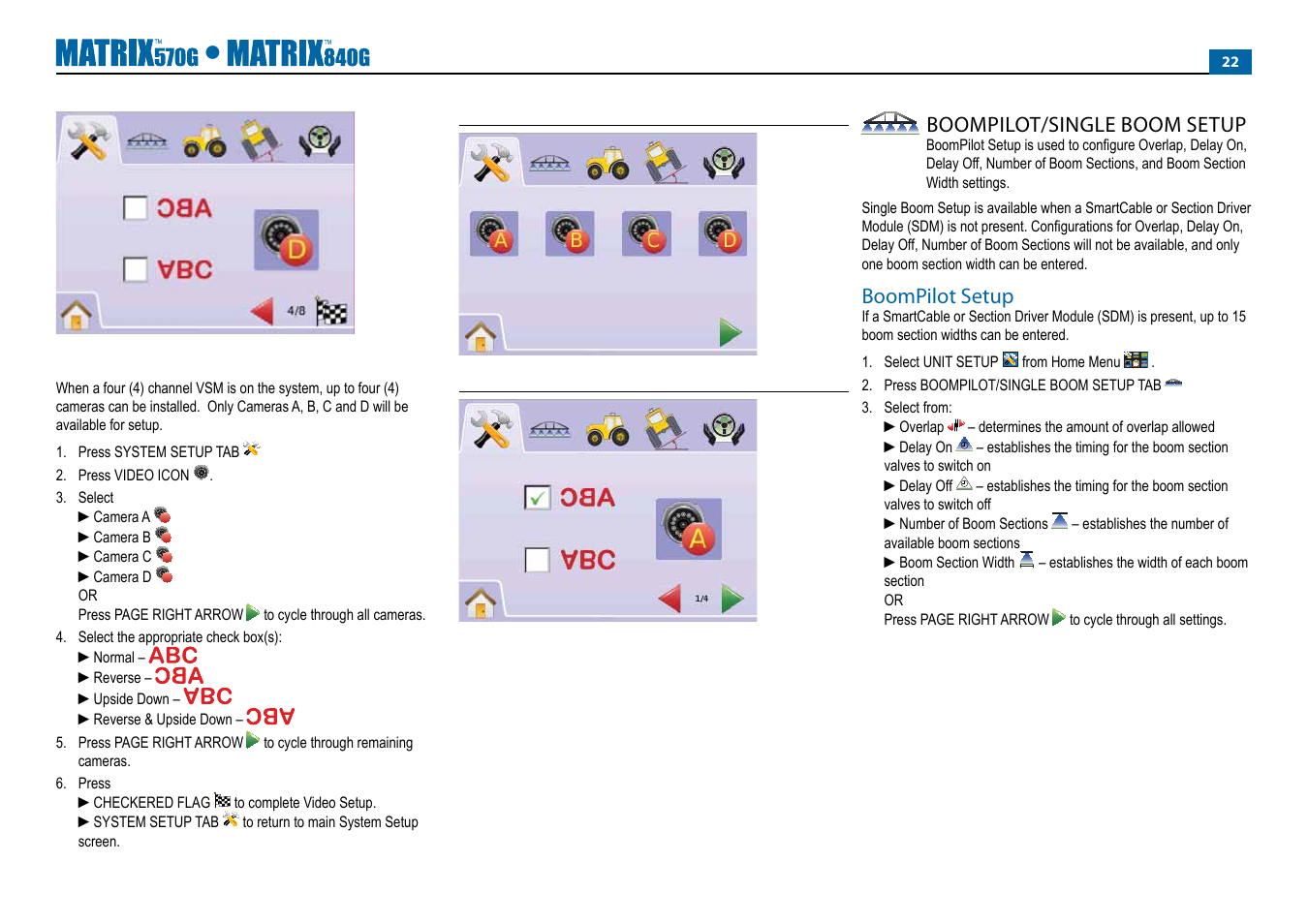 Boompilot/single boom setup, Boompilot setup | TeeJet Matrix 840G User Manual User Manual | Page 27 / 67