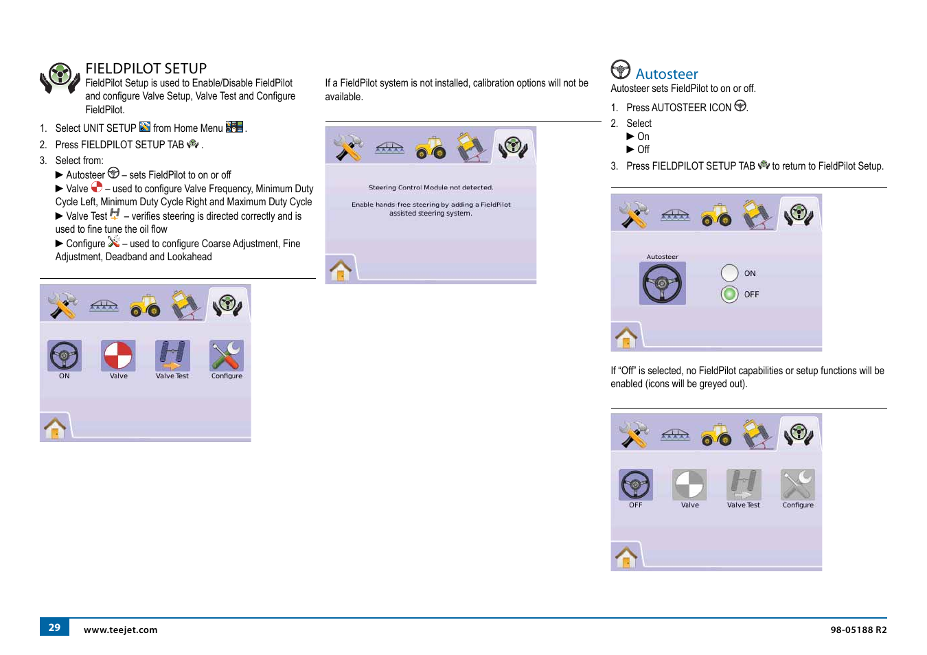 Fieldpilot setup, Autosteer | TeeJet Matrix 840G User Manual User Manual | Page 34 / 67