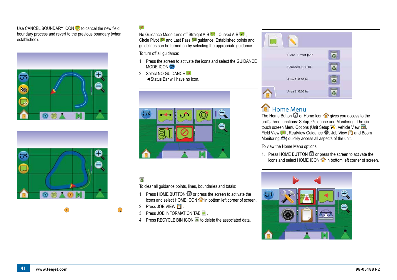 Home menu | TeeJet Matrix 840G User Manual User Manual | Page 46 / 67
