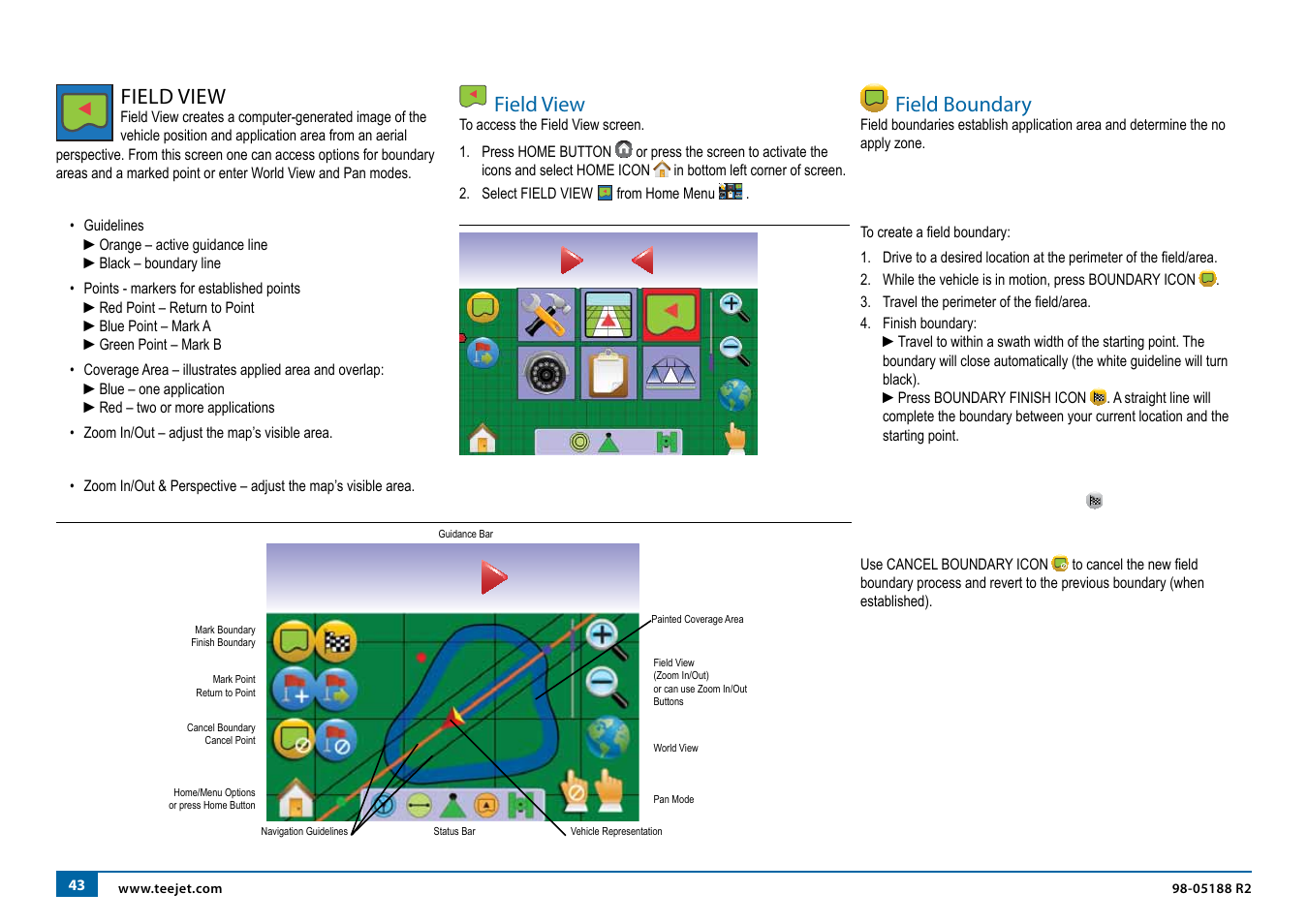 Field view, Field boundary | TeeJet Matrix 840G User Manual User Manual | Page 48 / 67