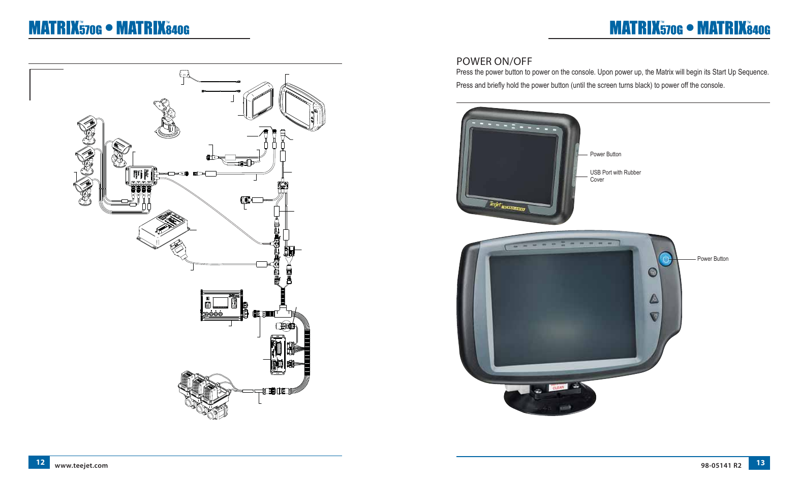 Power on/off | TeeJet Matrix 840G User Manual User Manual | Page 13 / 58