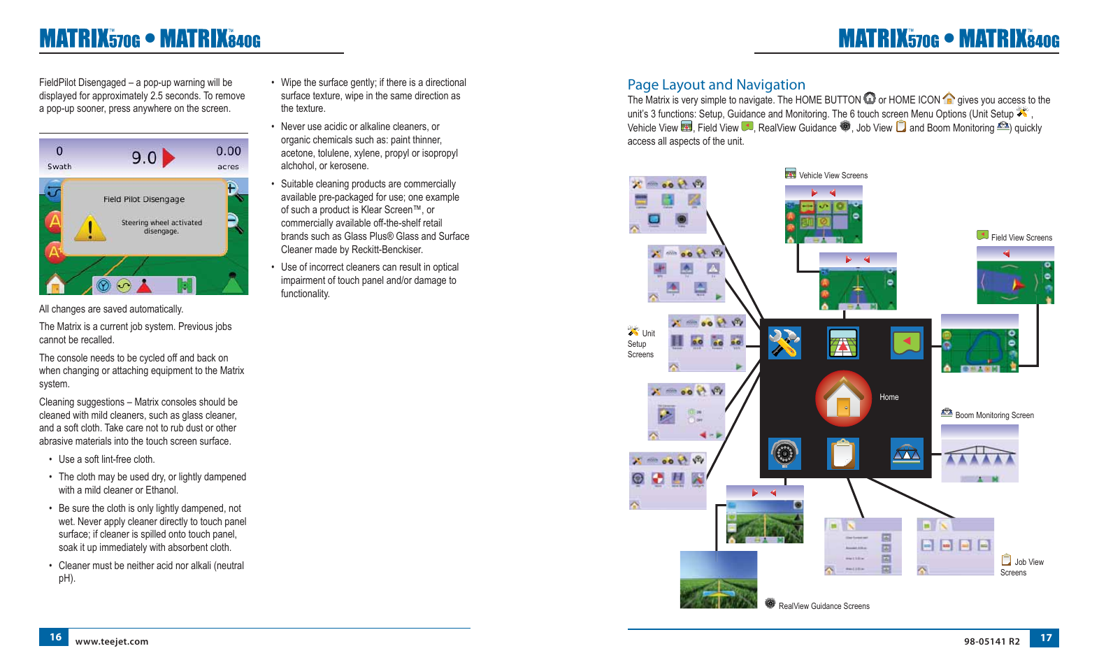 Page layout and navigation | TeeJet Matrix 840G User Manual User Manual | Page 15 / 58