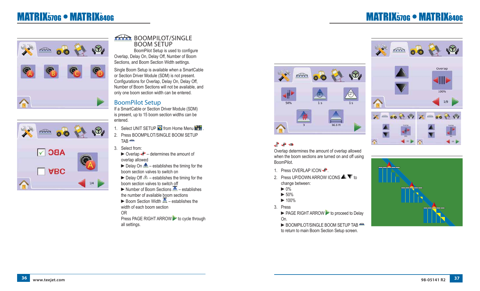 Boompilot/single boom setup, Boompilot setup | TeeJet Matrix 840G User Manual User Manual | Page 25 / 58