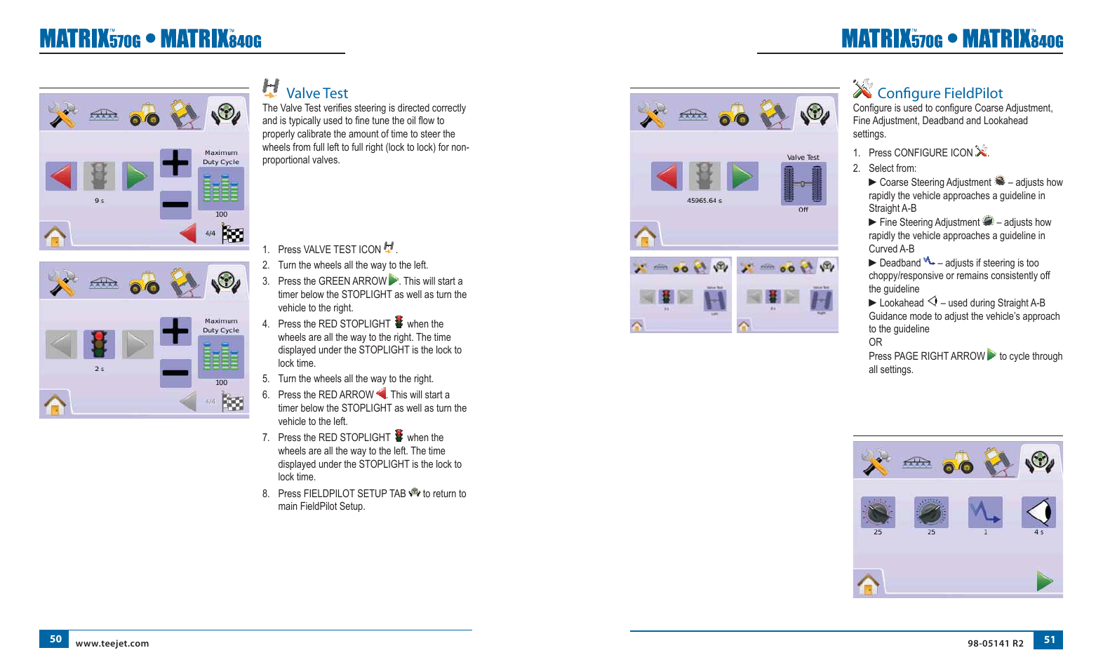 Confi gure fieldpilot, Valve test | TeeJet Matrix 840G User Manual User Manual | Page 32 / 58