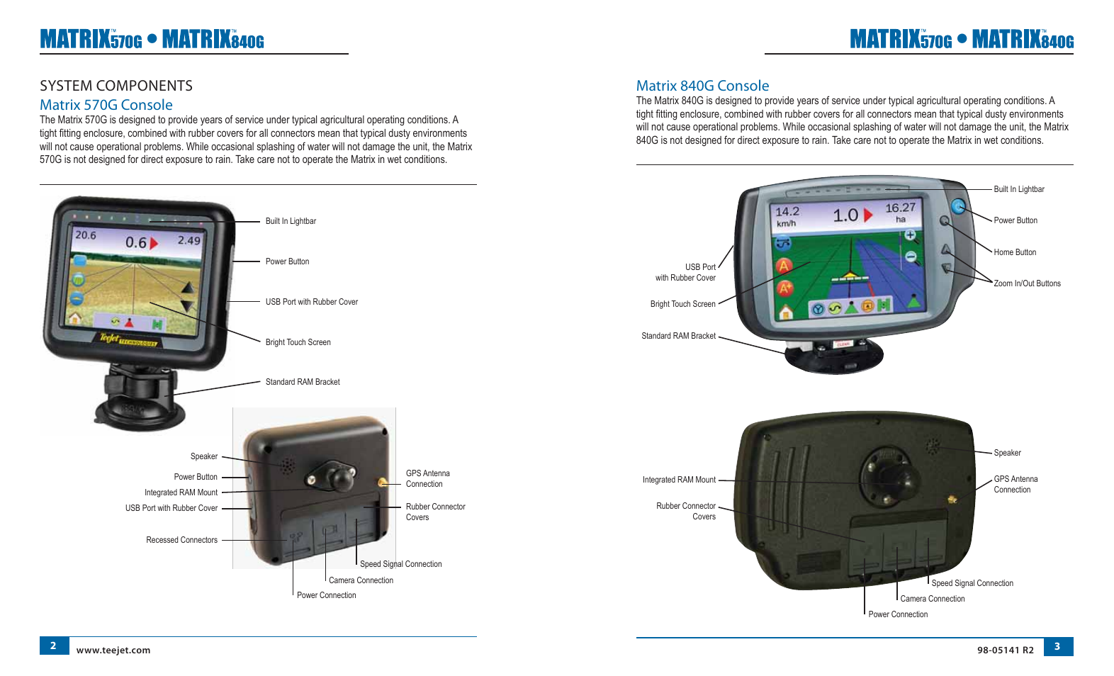 Matrix 840g console, System components matrix 570g console | TeeJet Matrix 840G User Manual User Manual | Page 8 / 58