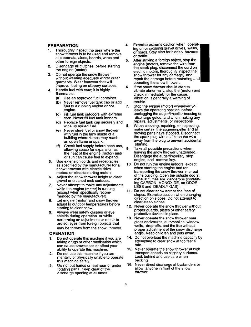 Preparation, Operation | Craftsman 536.88123 User Manual | Page 3 / 24