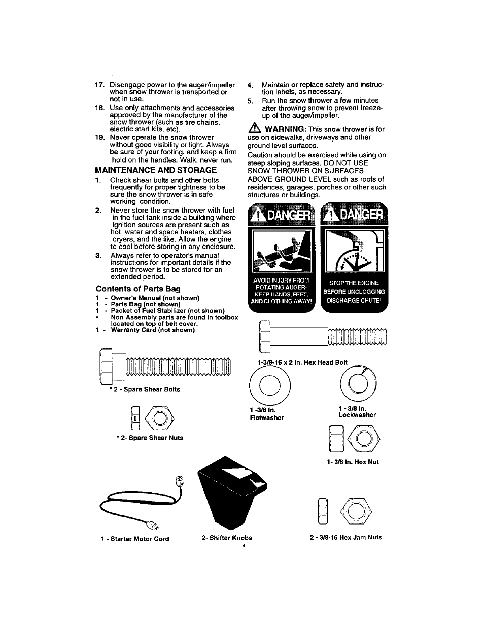 Maintenance and storage | Craftsman 536.88123 User Manual | Page 4 / 24