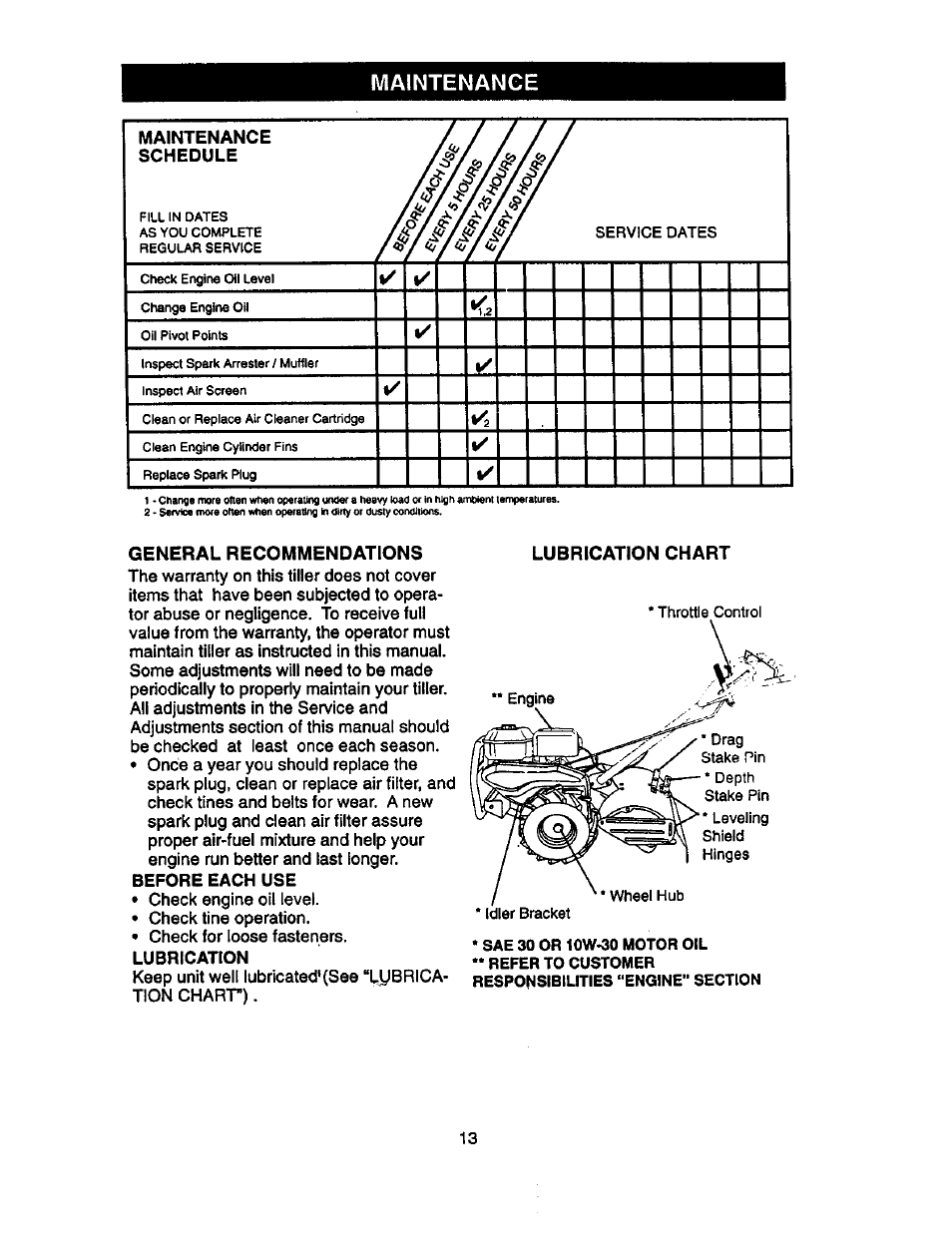 Maintenance, General recommendations, 4 ^4/ //a | Craftsman 917.293320 User Manual | Page 13 / 36