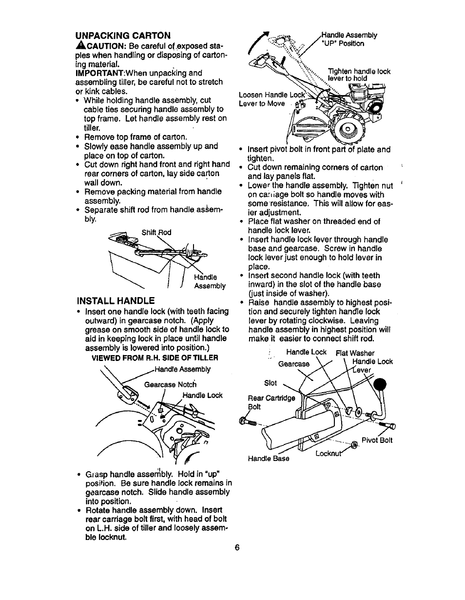 Install handle | Craftsman 917.293320 User Manual | Page 6 / 36