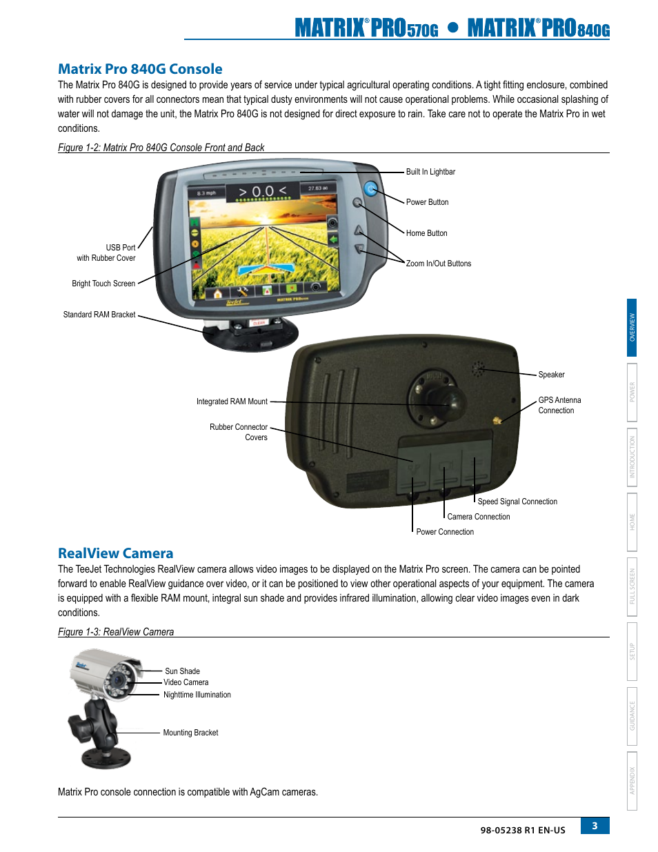 Matrix pro 840g console, Realview camera, Matrix pro 840g console realview camera | TeeJet Matrix Pro 840G User Manual User Manual | Page 10 / 127