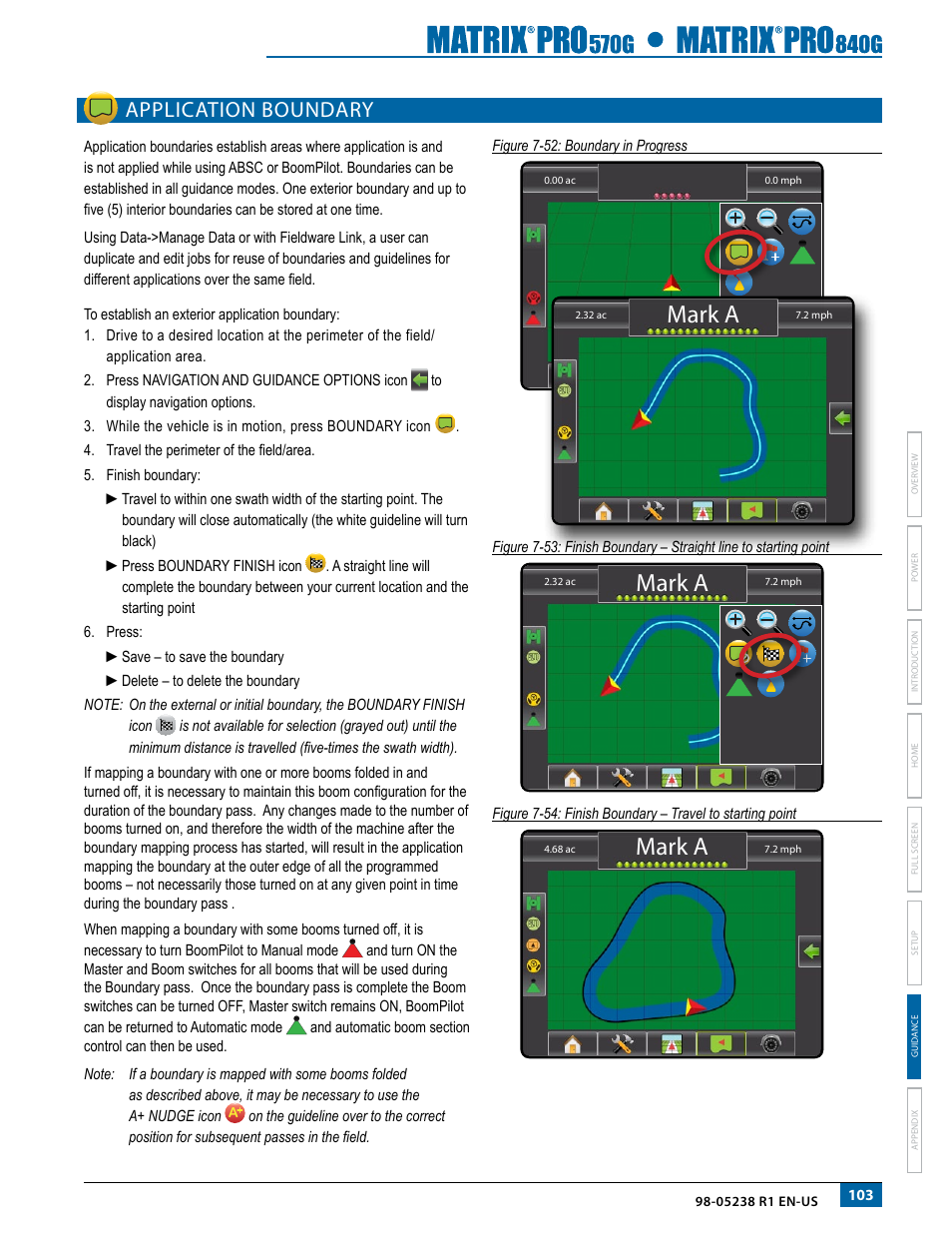 Application boundary, Mark a | TeeJet Matrix Pro 840G User Manual User Manual | Page 110 / 127